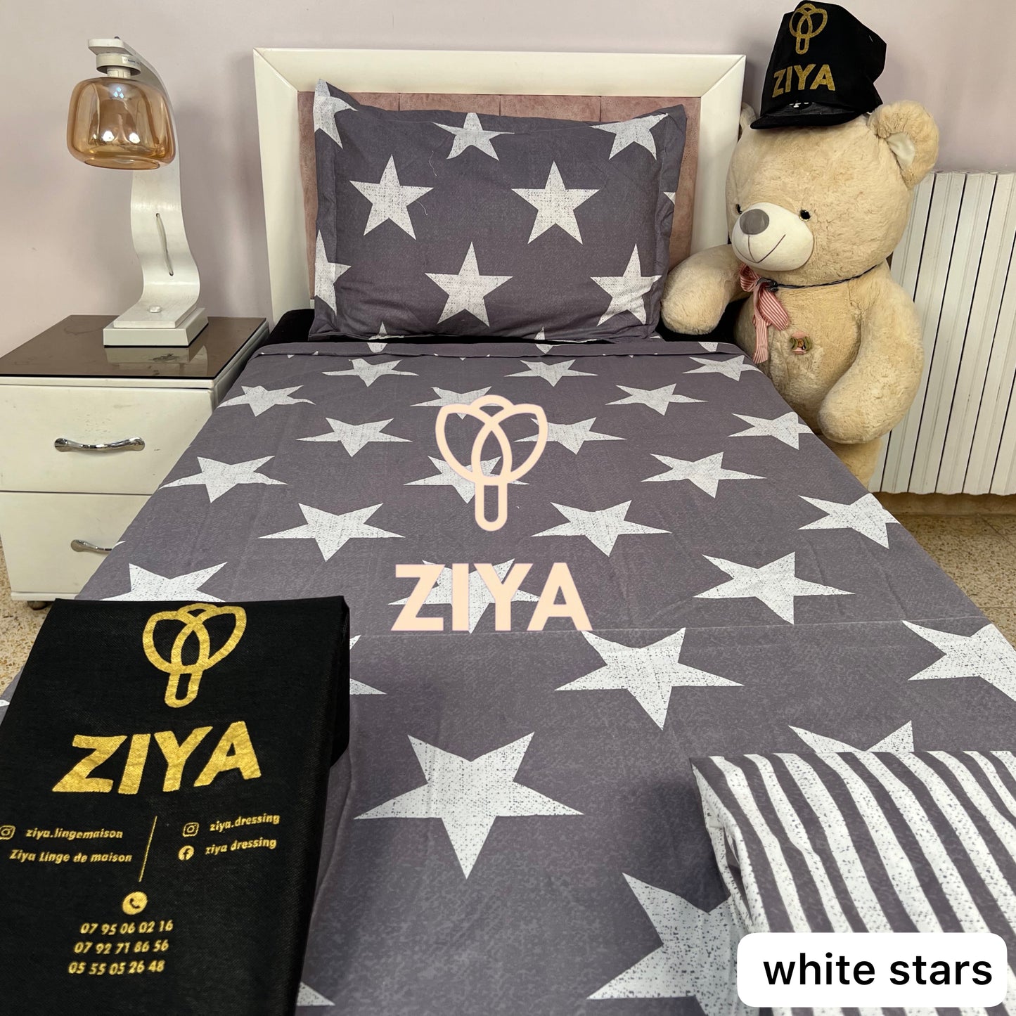 draps white stars